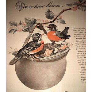 1943 GE General Electric Peace Time Homes War Appliance Vintage Print Ad/Good Yr